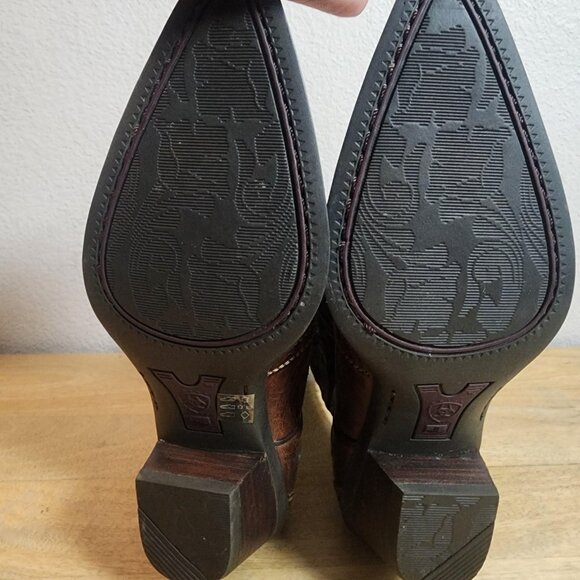 Ariat Boots Womens Size 6B Brown Leather Western Cowboy ATS Square Toe - Picture 13 of 14